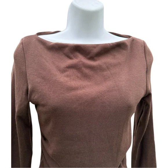 OGL Elegant Brown Long Sleeve Top Mid Thermal
Boatneck Tucks Brami Top 
SZ Small - Picture 6 of 9